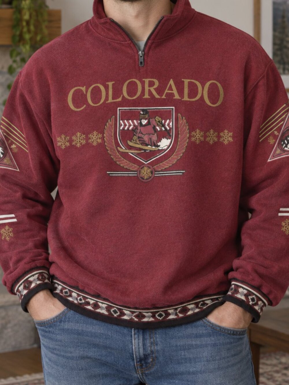 Vintage Arctic Adventure Colorado Quarter-Zip L